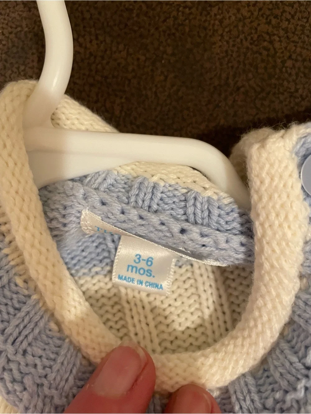 The Children's Place Ribbed Striped Sweater in Blue, Cream & Gray